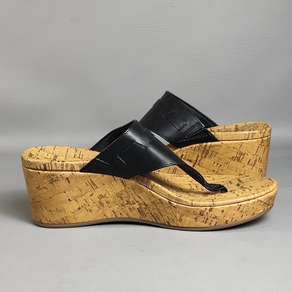 Vionic Atlantic Cameron Natural Womens Faux Leather Cork Thong Wedge Sz 7 - Picture 10 of 16